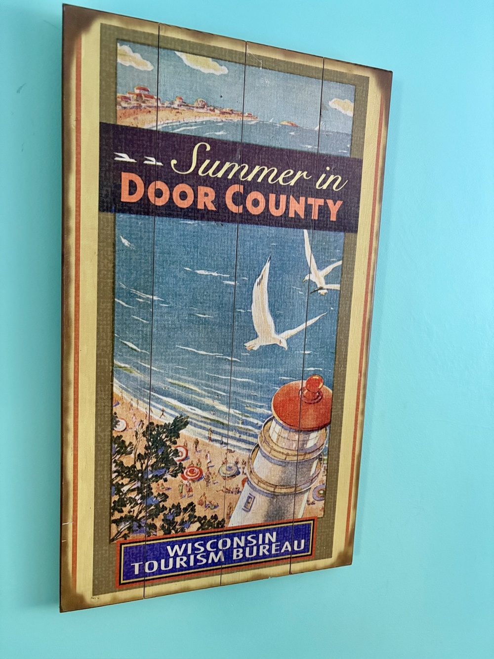 Summer In Wisconsin Tourism Board Door County Wood Art Decor Lake House Decor